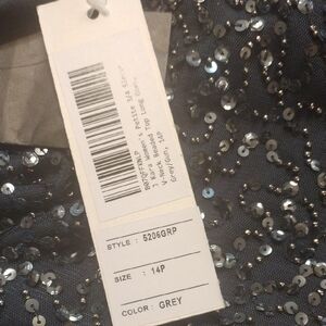 Chic Grey Sequin Brand New V-Neck Gownsz 14P